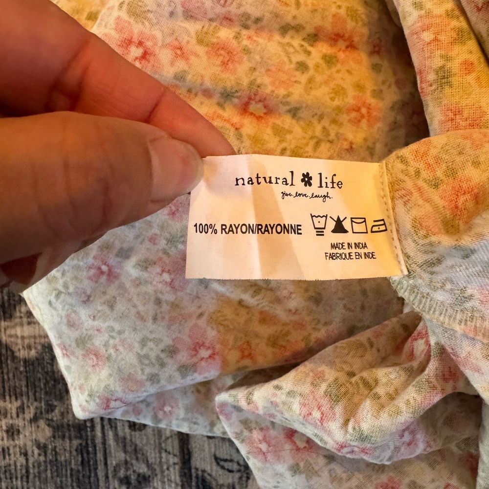 Natural Life Patti Side Slit Floral Maxi Dress. Size Medium - Picture 8 of 9